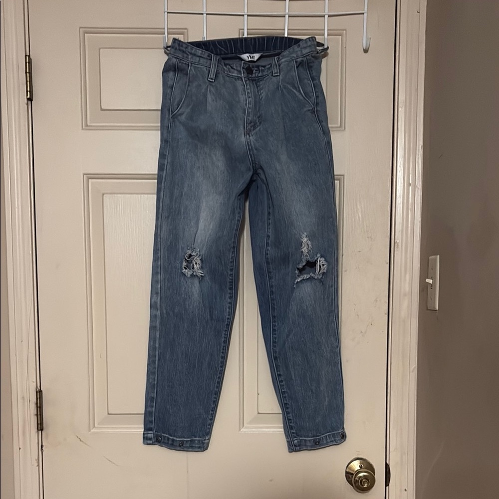 YMI Blue Relaxed Fit Distressed Jeans
